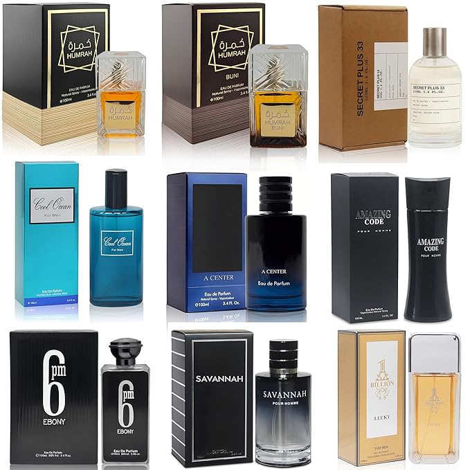 Men's Cologne Sampler Set (100ml Each*9PCS) | Luxury Fragrance Variety Pack for Men | Woodsy, Citrus, Spicy & Fresh Scents | Gift Ready Collection(Combo Set H)