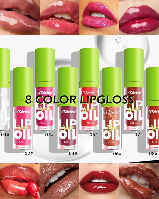 Hydrating Lip Glow Oil-Tinted Lip Oil Lipgloss,Pink Lip Gloss Lipstain Glossy Lip Glaze,Clear Pink Lip Tint Stain,Long Lasting Glow Reviver Lip Care Oil,Christmas Makeup Gift for Women-02