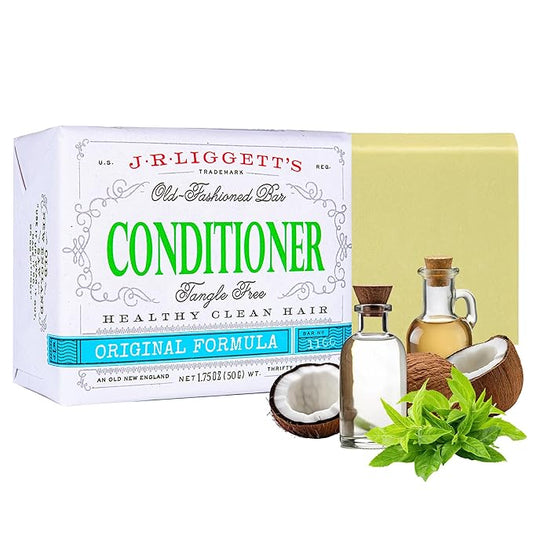 J·R·LIGGETT'S Conditioner Bar - Original Formula, All Natural Hair Conditioner with Coconut Oil & Cocoa Butter - Sulfate Free, Gmo Free, Plant-Based Ingredients for Soft & Smooth Hair, 1.75oz - 1 Pack