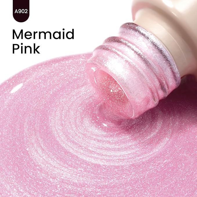 MAYCHAO 15ML Mermain Pink Gel Nail Polish 1Pc Baby Pink Gel Polish Soak Off UV LED Nail Polish Nail Art Starter Manicure Salon DIY at Home, 0.5 OZ