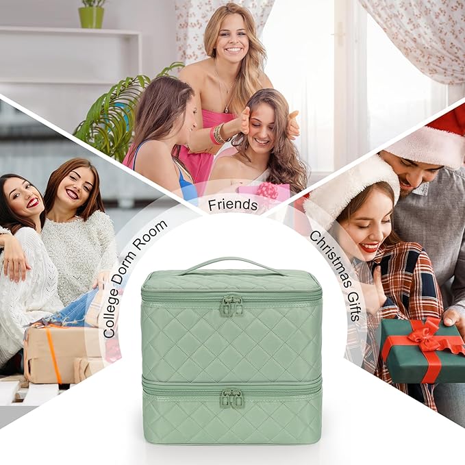 Ethereal Nail Polish Organizer Case Holds 30+ Bottles (15ml/0.5 fl.oz) Nail Lamp, Gel Polish Travel Case Bag for Nail Suppiles, Gift for Manicurist, Girls