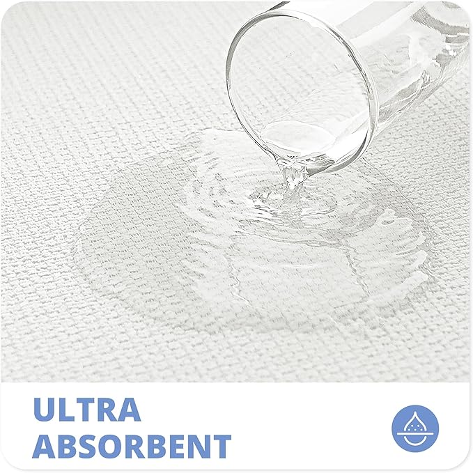 Bathroom Rugs Set 2 Pieces,Thin Bathroom Mats,Toilet Rugs,Quick Dry,Non-Slip,Machine Washable,Low Pile,Absorbent Bath Mats,Shower,Sink,Home Decor Accessories.White,1'5"x2'3"+1'8"x2" U Shape