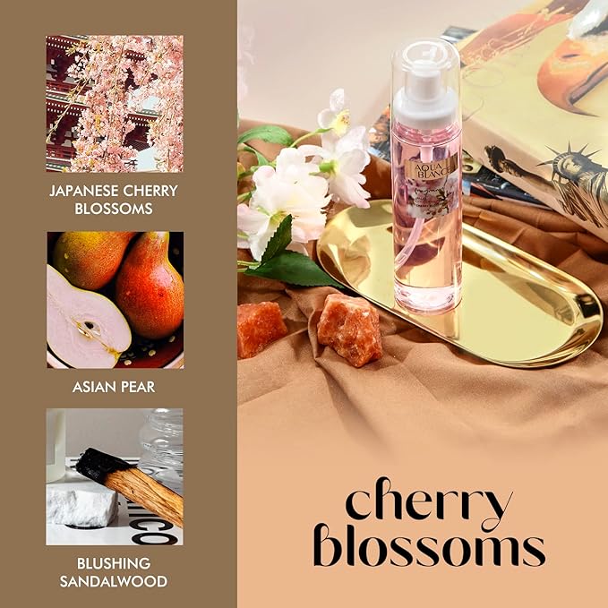 Body Spray, Fragrance Mist for Women, Pack of 3, Each 3.9 Fl Oz, Total 11.7 Fl Oz, Cherry Blossoms