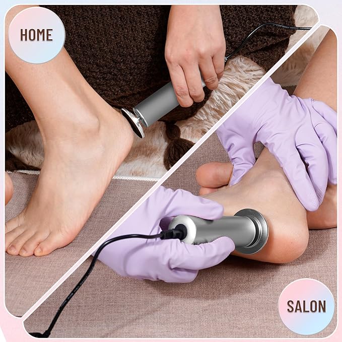 Dermawave Electric Foot File Callus Remover for Feet, Professional Foot Scrubber Sander Grinder for Dead Skin Cracked Heel, Pedicure Tool with 60 Sandpaper Discs for Men & Women