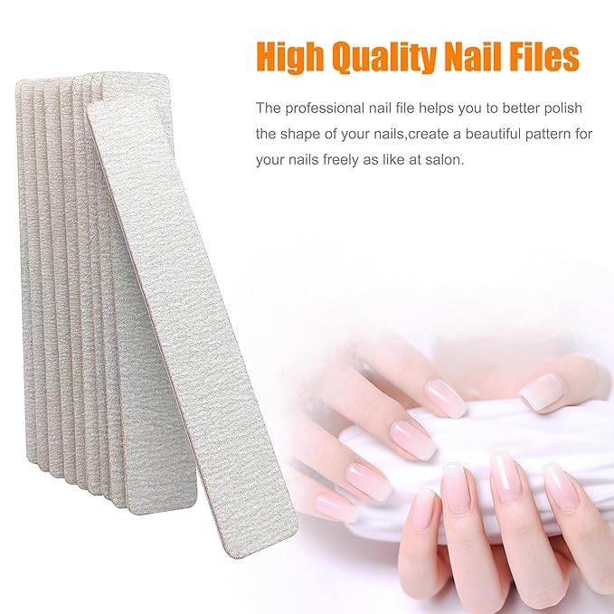 27pcs Double Sided Emery Board,100/180 Grit Nail Files for Acrylic Nails, Professional Nail File
