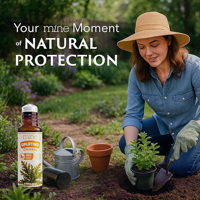 Mine Citronella Oil Roll On – 100% Natural Citronella Essential Oil for Skin, Roller for Outdoor Camping, Hiking, Picnics, Travel