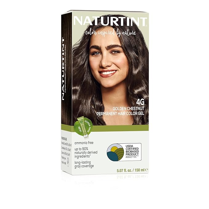 Naturtint 4G Golden Chestnut Permanent Hair Color (Pack of 1), Ammonia Free, Vegan, Cruelty Free, up to 100% Gray Coverage, Long Lasting Results (Packaging may vary)