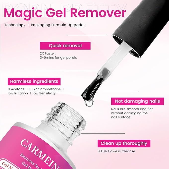 Professional Gel Nail Polish Remover (4-pack), Professional,15ml/0.5 fl oz, Liquid Formula, Paraben-free, For Natural and Long-lasting Gel Polish Removal for Nail.
