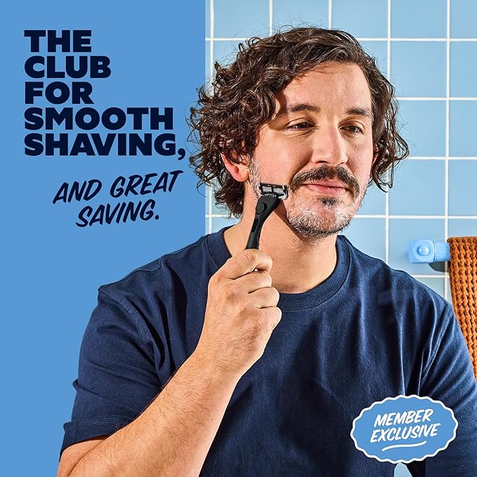Dollar Shave Club | The Member Exclusive Shave Set | 4 Extra Close Refill Cartridges, 1 Handle (Black), 1 Shave Butter 3 ounce, 1 Razor Cover, Razors for Men