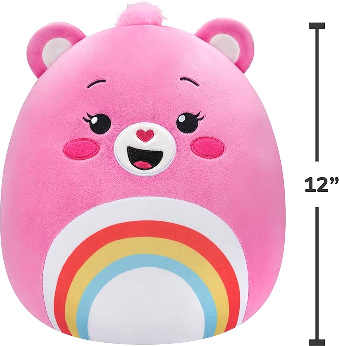 Squishmallows Original Care Bears 12in Cheer Bear – Official Jazwares Plush (Medium-Sized)