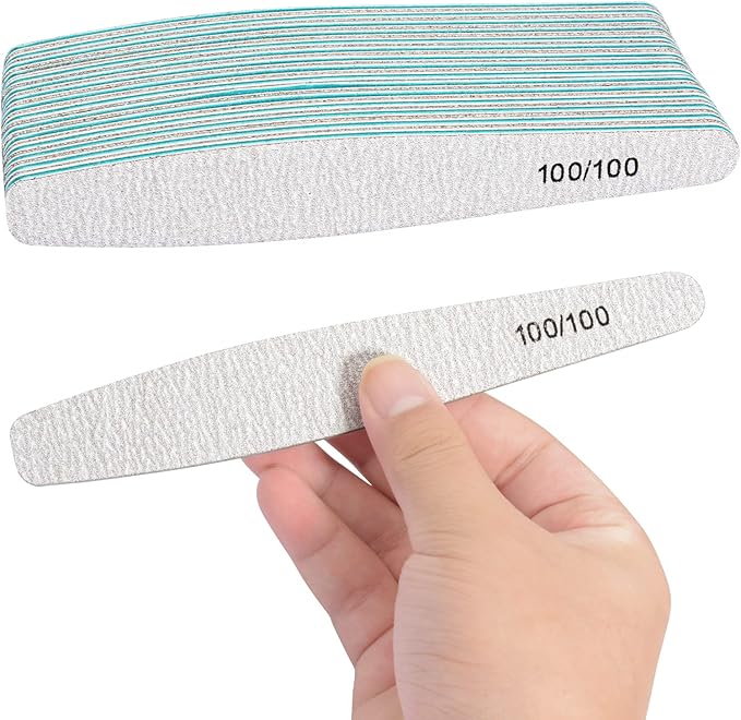 Diesisa 15pcs 100/100 Grit Nail Files for Acrylic Natural Nails, Double Sided Coarse Emery Boards for Natural Nails Manicure Nail Supplies for Home & Salon (limas para manicura)