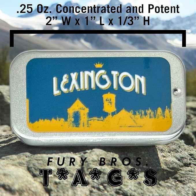 FURY BROS. TAGS Men’s Solid Cologne | Lexington | Kentucky Bourbon & Oak | Beeswax Grapeseed Oil Fragrance | Made in USA | Travel Size .25 oz