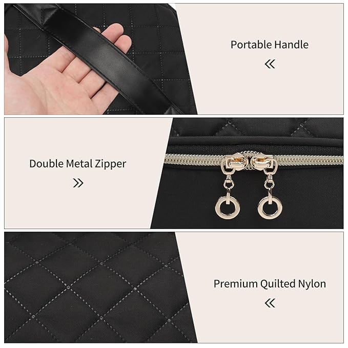 CUBETASTIC Nail Polish Organizer, Portable Nail Polish Storage Case Holds 45 Bottles Nail Polish & Nail Lamp, Travel Nail Supplies Organizer for Nail Tech Kit & Manicure Tools