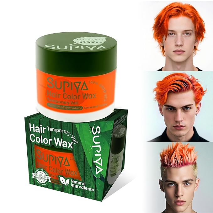 Temporary Hair Styling Color Wax, Green Blue Purple Red Hair Dye Color Wax Washable Natural Instant Hair Coloring Cream for DIY Hairstyle for Kids Men Women(Color #38)