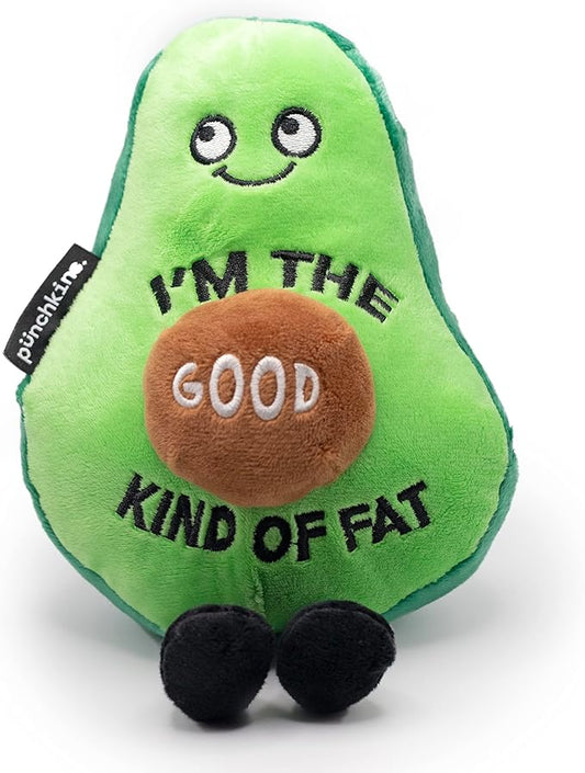 Punchkins Avocado Plushie - I'm The Good Kind of Fat Funny Plush, Gift for Avocado Lovers, Cute Plush Toy for Gifting