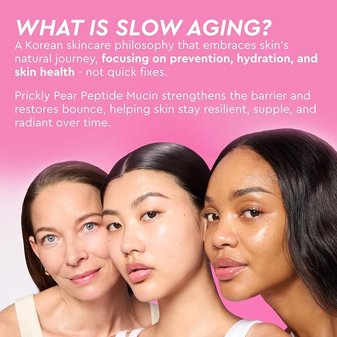 Glow Recipe Prickly Pear Peptide Mucin - Vegan "Snail" Mucin Face Serum to Hydrate & Repair Skin Barrier with Pore Refining Bio-Active Peptides & Deep Hydration - Glass Skin Korean Skincare (40ml)