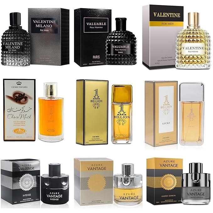 Men's Cologne Sampler Set (100ml Each*9PCS) | Luxury Fragrance Variety Pack for Men | Woodsy, Citrus, Spicy & Fresh Scents | Gift Ready Collection(Combo Set C)