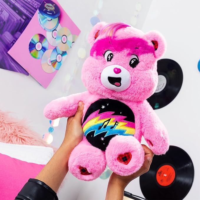 Care Bears - 14" Rock Theme - Medium Size Plush - Cheer Bear