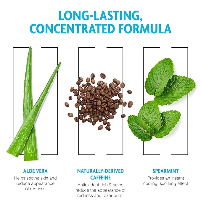 Pacific Shaving Company Caffeinated Aftershave, Men's Grooming Product - Antioxidant Daily Face Lotion + After Shave - Soothing Aloe & Spearmint Post Shave Balm for Sensitive Skin (7 Oz, 2 Pack)