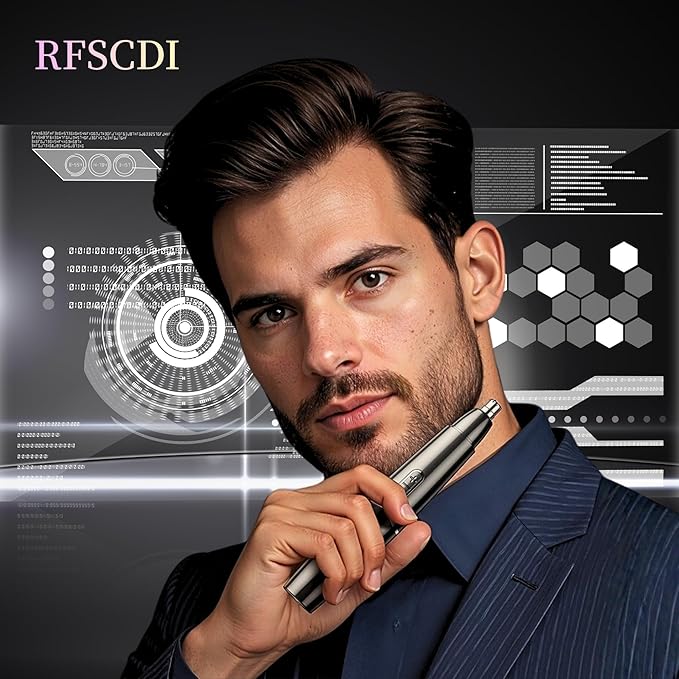 5-in-1 Rechargeable Nose & Ear Hair Trimmer - IPX7 Waterproof Dual Edge Grooming Kit for Men & Women, Perfect for Hair Removal of Nose, Eyebrows, Beard, Bikini, and Facial Hair (Black)