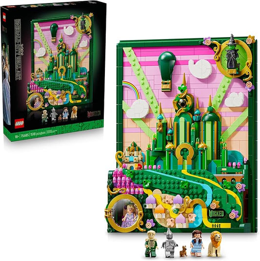 LEGO Wicked Emerald City Wall Art Building Set for Adults - Wall Decor for Living Room, Bedroom, or Dorm - Collectible Wicked Merch for Movie Fans - Gift Ideas for Women & Men, Ages 18+ - 75685