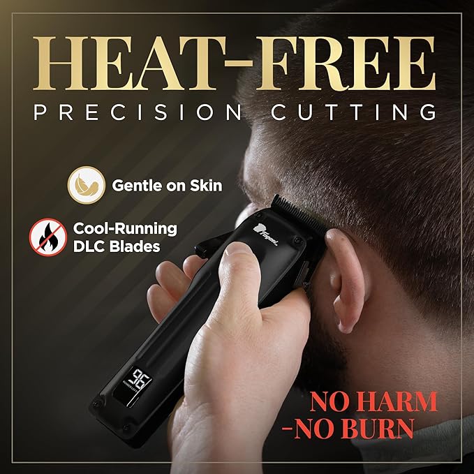 Fagaci Professional Hair Clippers for Men with Superior Precision, 5X Longer Sharpness Professional Barber Clippers Cordless with 2 Blades Fade & Taper, Brushless Motor Mens Hair Clipper Cordless Set