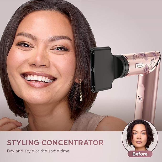 Shark FlexStyle Air Styling & Drying System, Powerful Hair Dryer Brush & Multi-Styler with Auto-Wrap Curlers, Concentrator Attachment and Storage Bag, Blossom Bliss, HD432RS