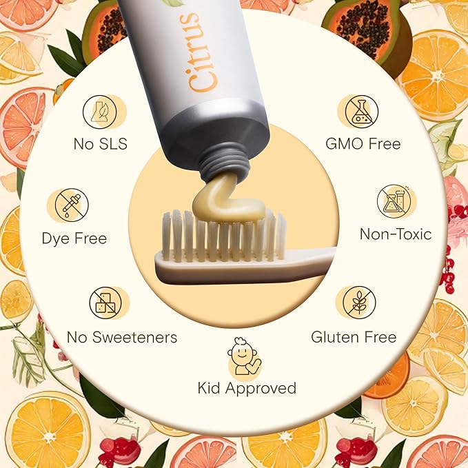 Revitin Toothpaste | Fluoride-Free Prebiotic Citrus Tooth Gel | No SLS, Gluten Free, Dye Free, GMO Free, No Sweeteners | Non-Toxic, Kid Approved, Pack of 3