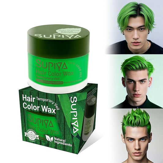 Temporary Hair Styling Color Wax, Green Blue Purple Red Hair Dye Color Wax Washable Natural Instant Hair Coloring Cream for DIY Hairstyle for Kids Men Women(Color #25)