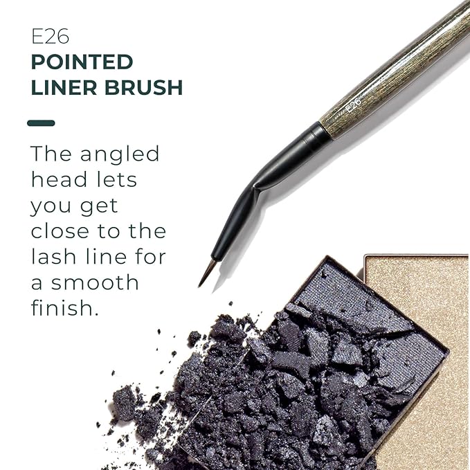Rose and Ben Beauty E26 Pointed Liner Brush | Precise Angled Design for Winged & Cat-Eye Looks | Cruelty-Free Bristles