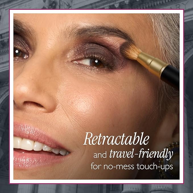 LAURA GELLER NEW YORK Retractable Dual-Ended Lip & Eyeshadow Brush | Two-in-One Tool for Applying Eye Makeup and Lipsticks with Ease | Travel Friendly Retractable Design