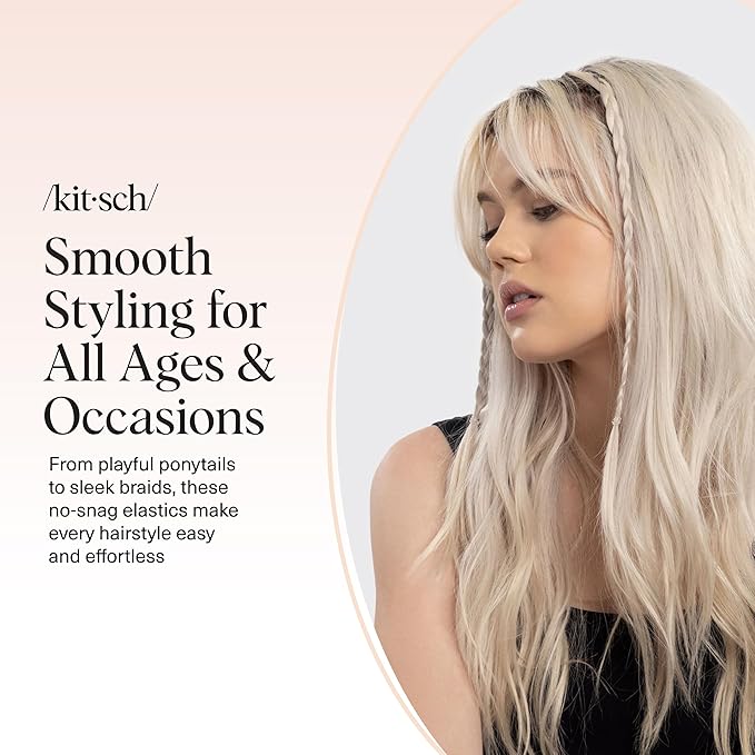 Kitsch Hair Ties No Damage for Kids, Teens and Women - Rubber Bands for Hair Styling | No Snag Hair Elastics | Daily Hair Accessories | Ideal Gifts for Women - 500pcs (Clear)