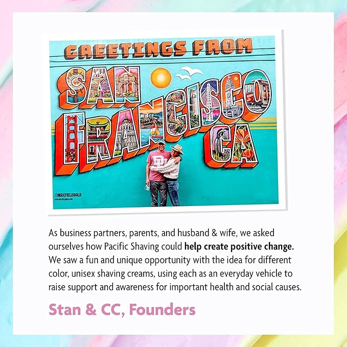 Pacific Shaving Company Pink Shaving Cream - Foaming Colorful Shaving Cream - Hydrating, Redness Reducing + Irritation Free Shave Cream (7 Oz)