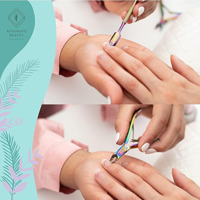 Professional Cuticle Cutter & Pusher Trimmer Manicure Tools with Double Spring – Perfect Nail Care Tool for Manicure & Pedicure Beauty at Home/Spa/Saloon