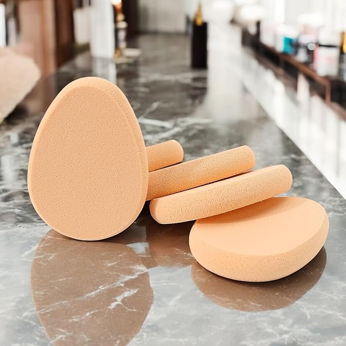 5 Packs Makeup Sponges Oval Puff Make-up Egg Air Cushion Puff Beauty Foundation Sponge Professional Makeup Wet and Dry for Eye Foundation Blush Application Forehead Cheeks