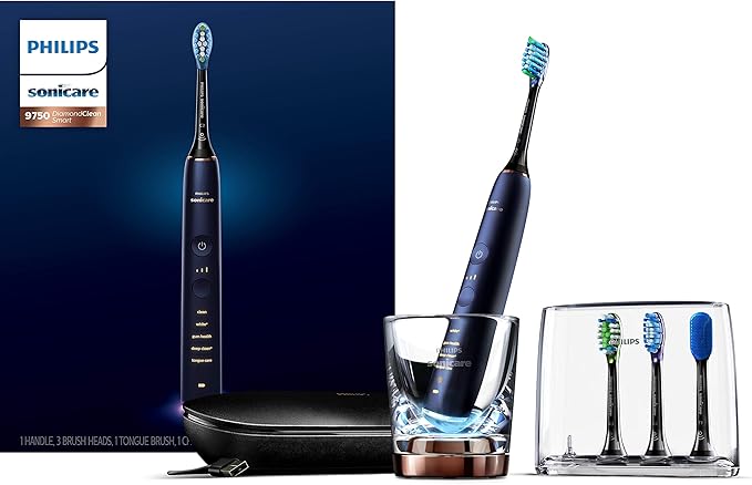 Philips Sonicare DiamondClean Smart 9750 Rechargeable Electric Power Toothbrush, Lunar Blue, HX9954/56