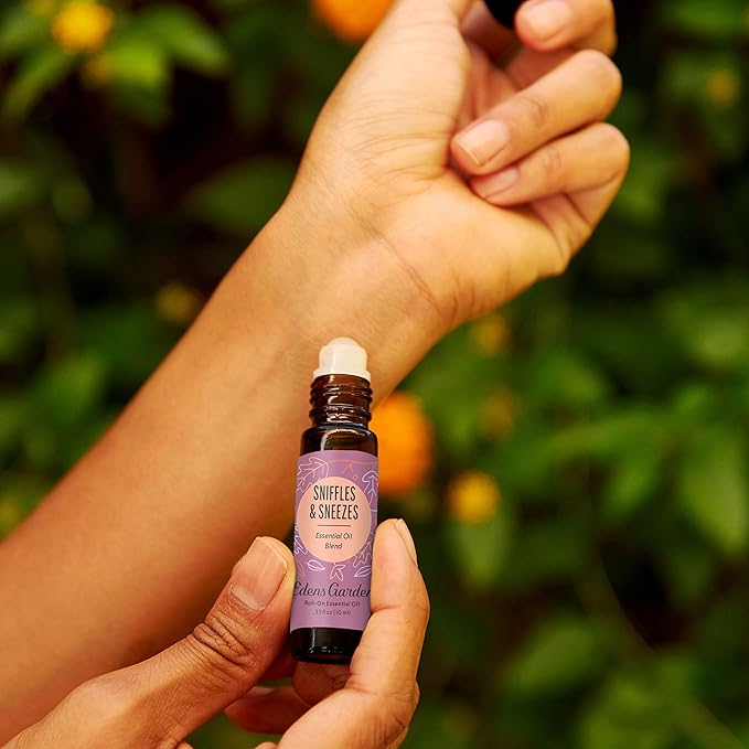 Edens Garden Sniffles & Sneezes Essential Oil Roll-On Blend- 100% Pure Premium Grade, Natural, Therapeutic, Aromatherapy, Kid & Skin Safe, The Best for Health, Wellness Pre-Diluted 10 ml (.33 fl oz)