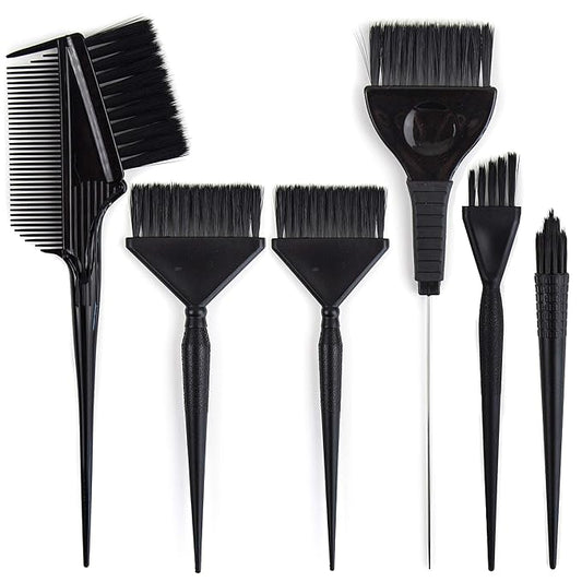 Ultimate Hair Dye Brush Set - 6 Color Brushes for Hair Salon - Hair Color Brush Applicator Set - Balayage Brush - Hair Tint Brush - Hair Dying Brush - Hair Coloring Kit