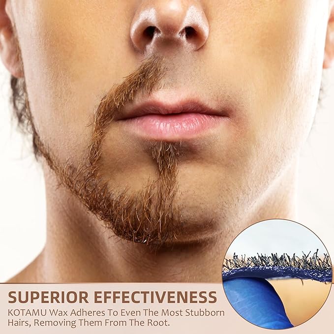 KOTAMU Wax Beads for Hair Removal, 1lb Lavender Hard Wax Beans for Sensitive Skin, Facial, Chin, Underarms, Brazilian Bikini Face, Perfect for Men Women Full Body Waxing at Home Salon