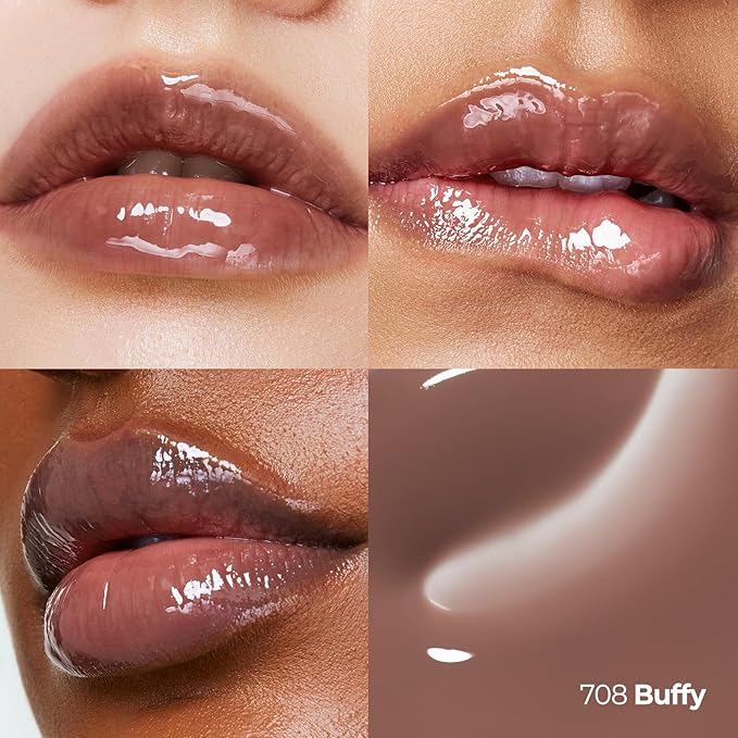 Laka Fruity Lip Glotioner, 10ml/0.33 fl.oz, Lip Gloss with High Shine Vivid Colors, Jelly tip for Hygienic & Easy Application, Plumping Conditioner, Vegan, K-Beauty (#708 Buffy)