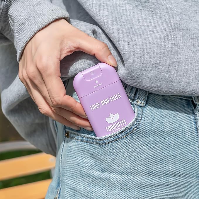 Power Mist Hand Sanitizer Spray, Scented Hydrating Hand Sanitizers Travel Size Refillable, Pocket Portable 3-Pack (Tides and Lilies) 0.93Fl Oz 460-Sprays Each