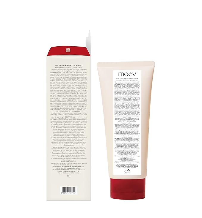 MOEV ANNURCATIN Hair Treatment Mask | Korean Apple Hair Care for Deep damage repair | Sulfate-Free | Thickening & Moisturizing conditioner for damaged, thin, dry hair (6.76 fl.oz, apple & vanilla)