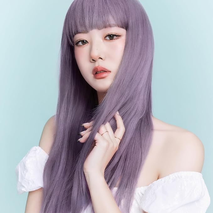 eZn Pudding Hair Dye, Ammonia-Free, Semi-Permanent DIY Korean Hair Dye Color with Keratin, Odorless Gentle for Sensitive Skin No Skin Irritation (Ash_Lavender)