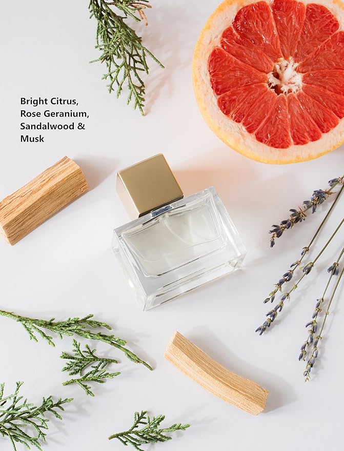 The First Perfume – Clean, Non-Toxic, Cruelty-Free & Vegan Luxury Fragrance with Essential Oils – Bright Citrus, Rose Geranium, Sandalwood & Musk