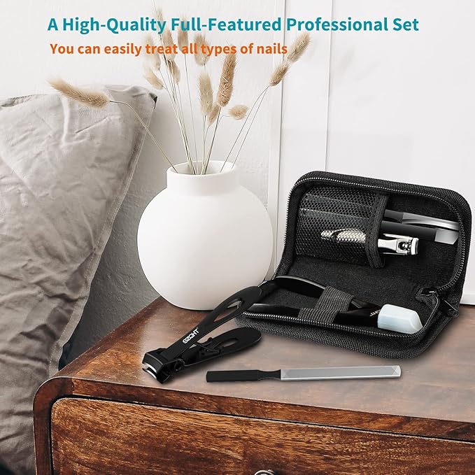 SZQHT Podiatrist Toenail Clippers Set, Professional Toe Nail Clippers for Thick & Ingrown Nails Cutter for Men,Women,Seniors,Heavy-Duty Manicure Set Pedicure Kit for Elder