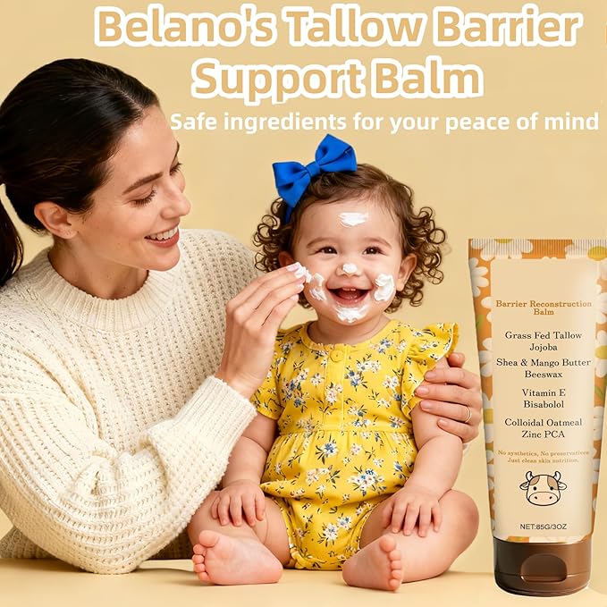 Tallow Glow Balm,Tallow and Honey Balm,with Colloidal Oatmeal,Deep Nourishment to Support Skin's Natural Barrier,Soothes and Replenishes Dry Skin.