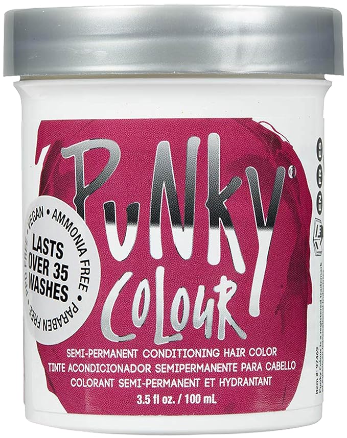 Punky Rose Red Semi Permanent Hair Color - Vegan & Cruelty-Free Conditioning Hair Dye, Lasts Up to 35 Washes, 3.5 fl oz