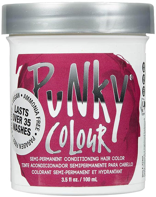 Punky Rose Red Semi Permanent Hair Color - Vegan & Cruelty-Free Conditioning Hair Dye, Lasts Up to 35 Washes, 3.5 fl oz