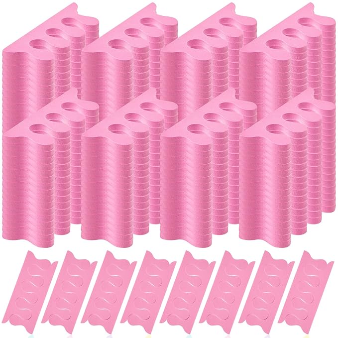 Mumufy 250 Pairs Sponge Toe Separators Pedicure Tool Kit Soft Toe Spacers for Pedicures Spreaders Finger Dividers for Women Men Feet Nail Manicure Toenails Art Painting Polish Spa (Pink)