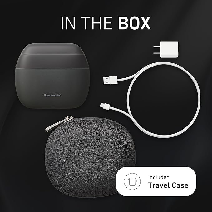 Panasonic ARC5 Palm-Sized Electric Razor, Handheld Luxury Compact Travel Shaver with 5-Blade Cutting System and USB-C Charging, Wet/Dry - ES-PV3A-K